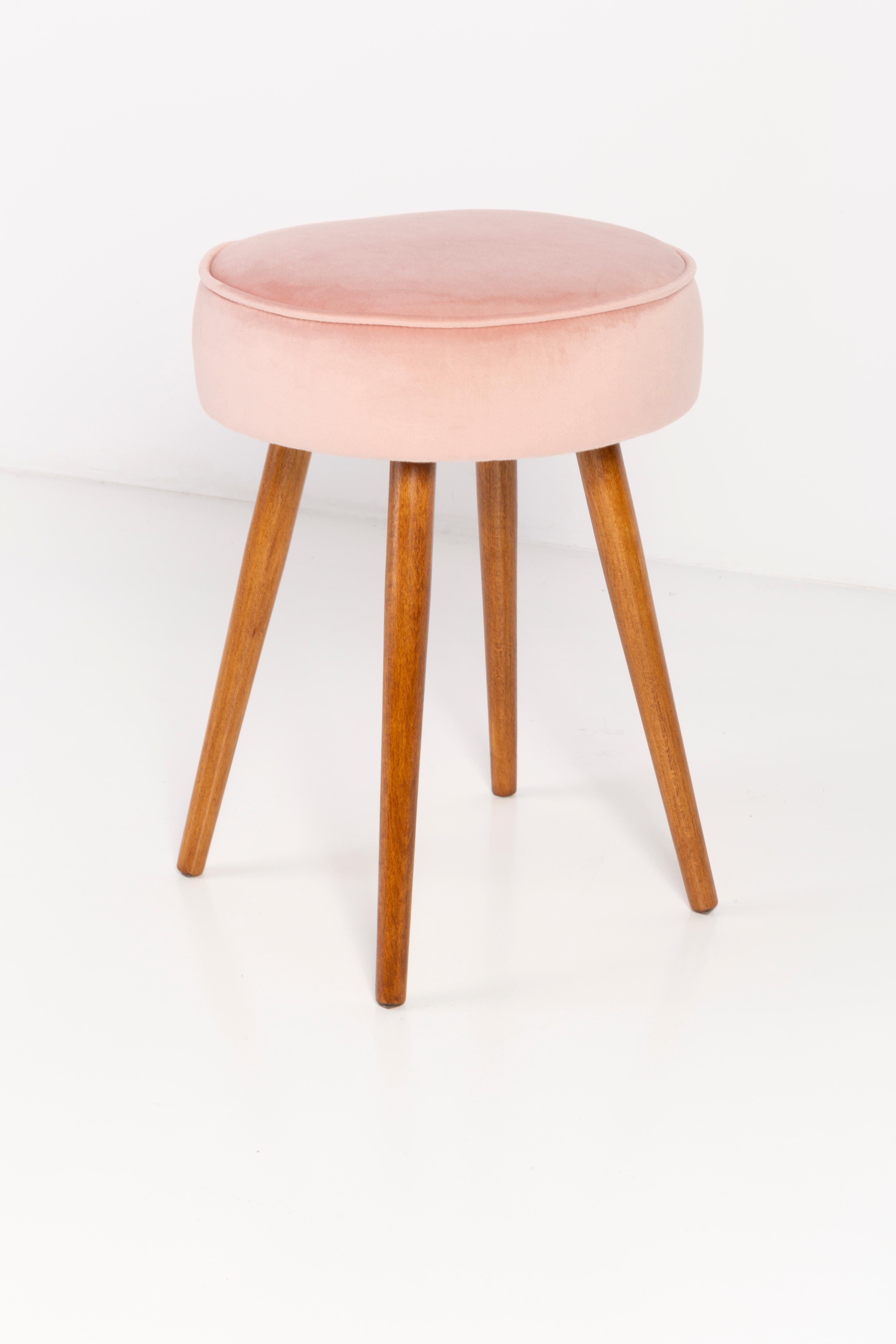 Polish 20th Century Baby Pink Stool, Europe, 1960s For Sale