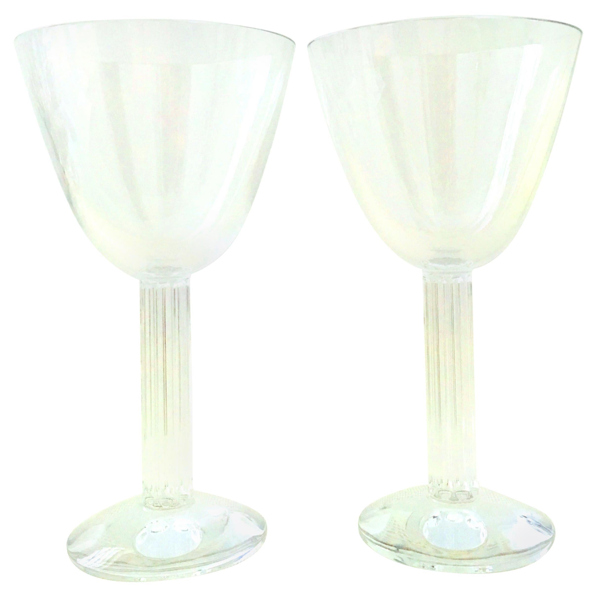 20th Baccarat Set Of 6 French Crystal Tall Stem Goblet "Lyra"  For Sale