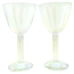 20th Baccarat Set Of 6 French Crystal Tall Stem Goblet "Lyra" 