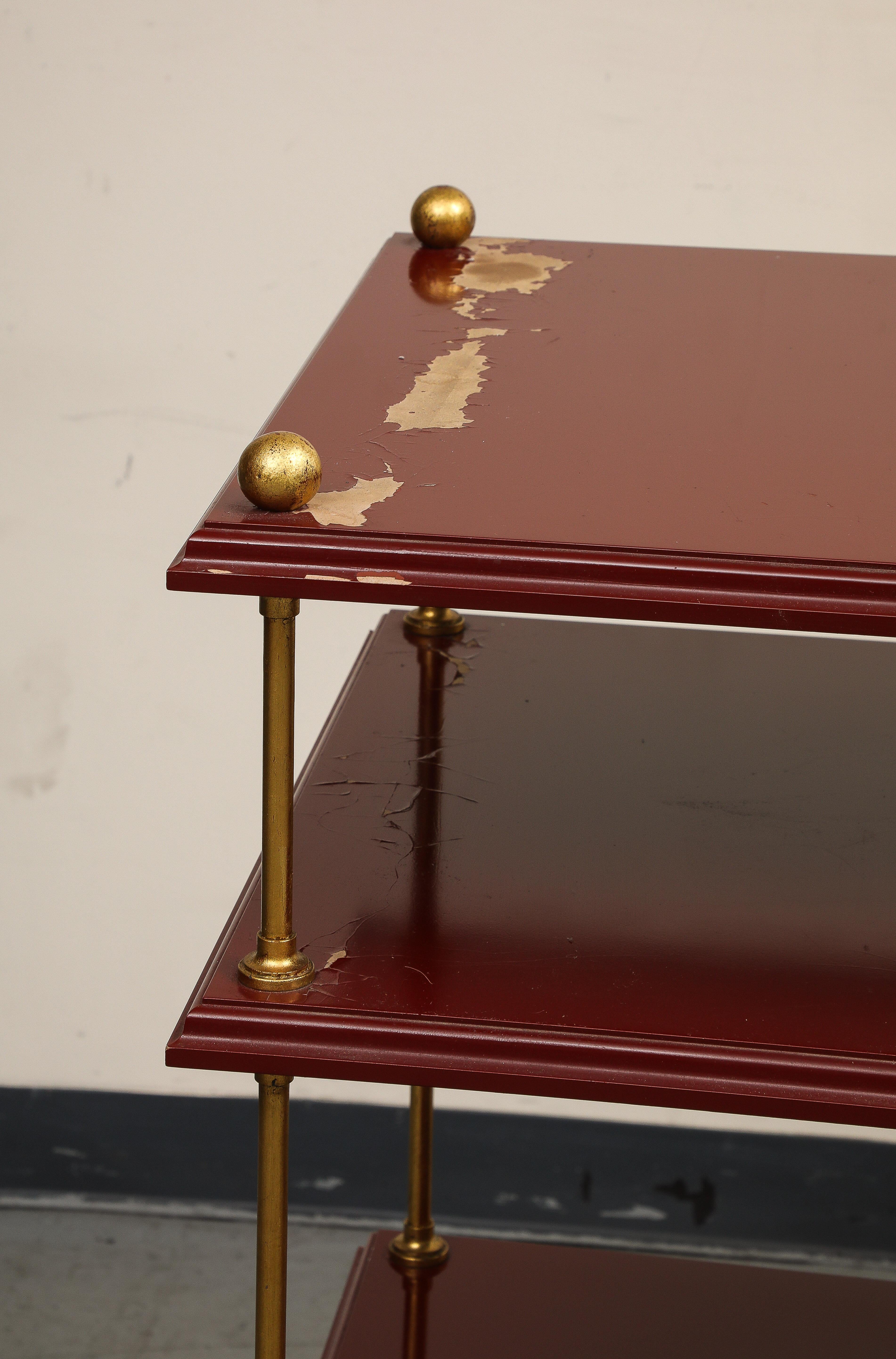 Étagère en laque et laiton de style Baguès du 20e siècle en vente 10