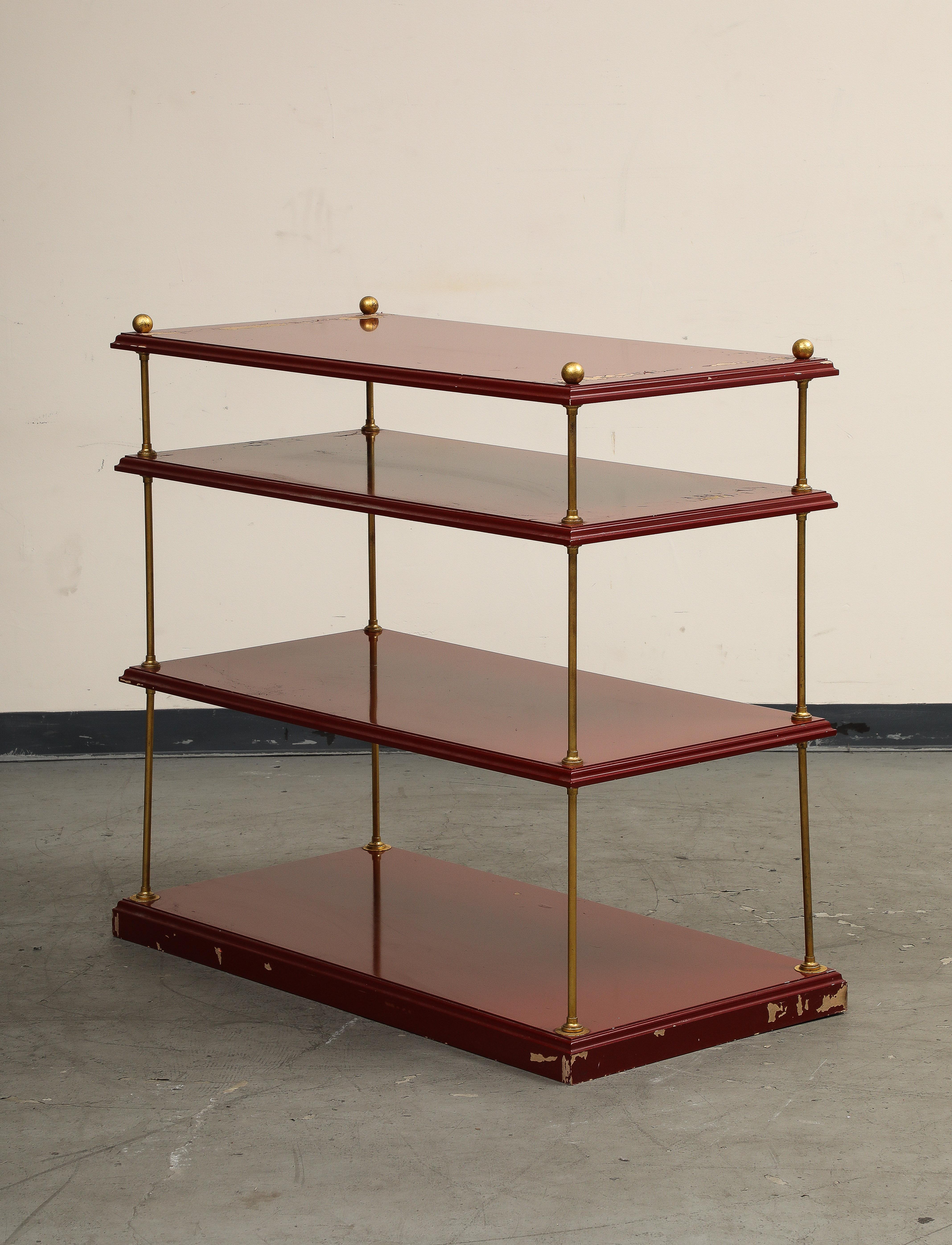 20ième siècle Étagère en laque et laiton de style Baguès du 20e siècle en vente