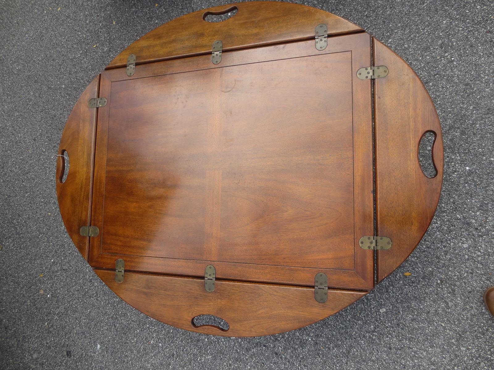 American 20th Century Baker Mahogany Oversized Butler's Tray Coffee Table