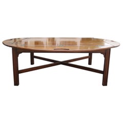 20th Century Baker Mahogany Oversized Butler's Tray Coffee Table