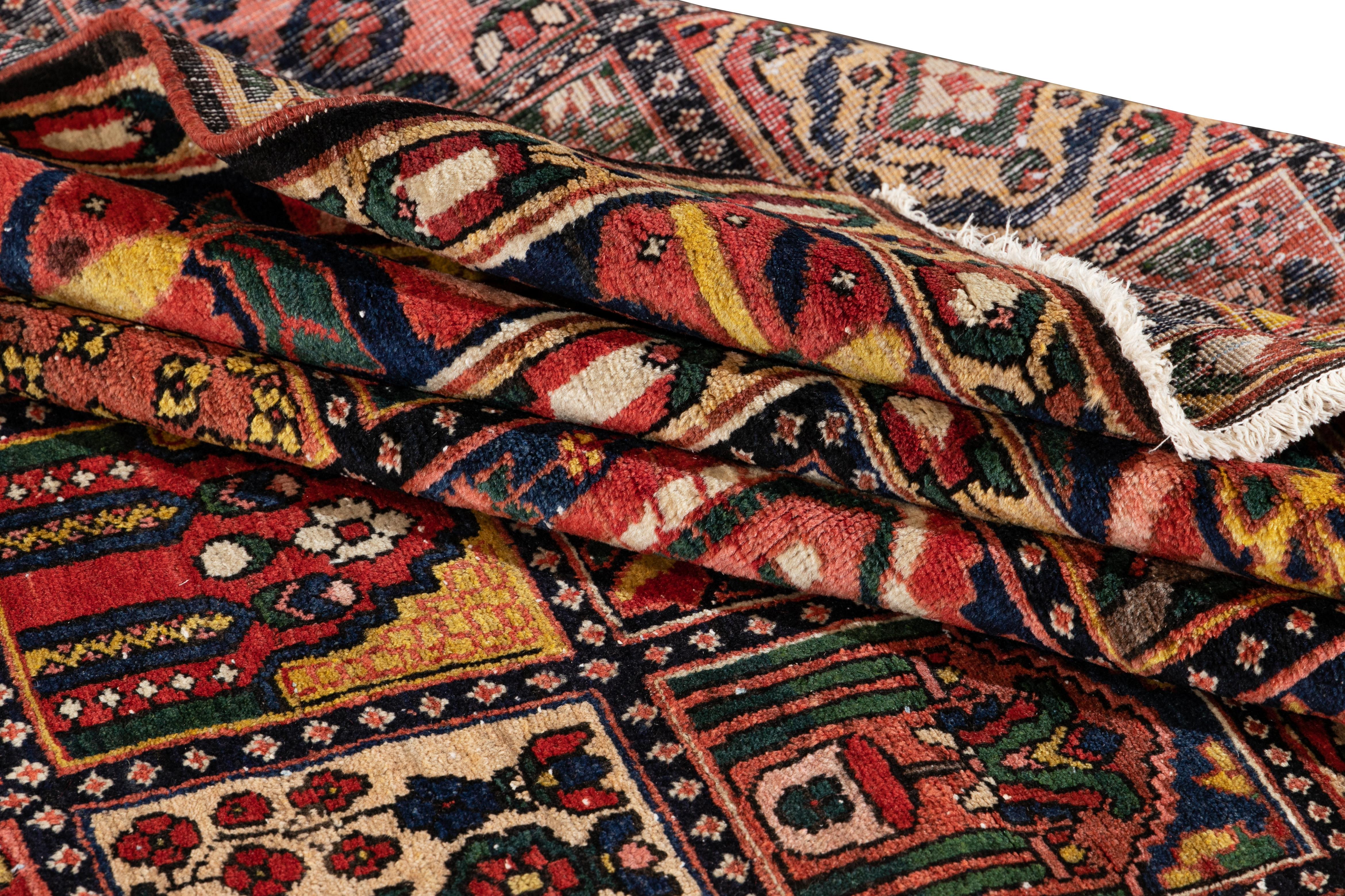 20th Century Bakhtiari Handmade Multicolor Floral Persian Wool Rug For Sale 2