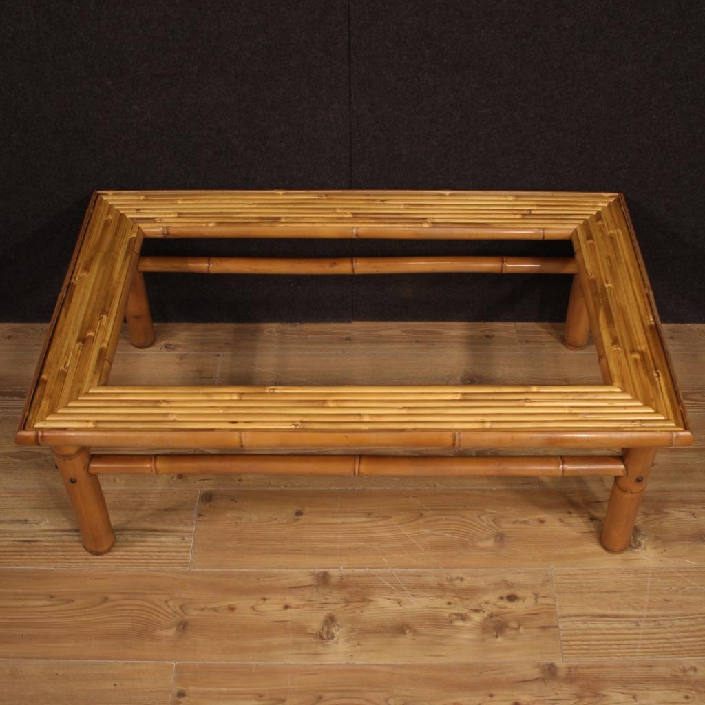20th Century Bamboo and Exotic Wood Italian Design Coffee Table, 1960 1