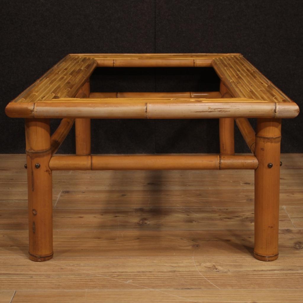 20th Century Bamboo and Exotic Wood Italian Design Coffee Table, 1960 2