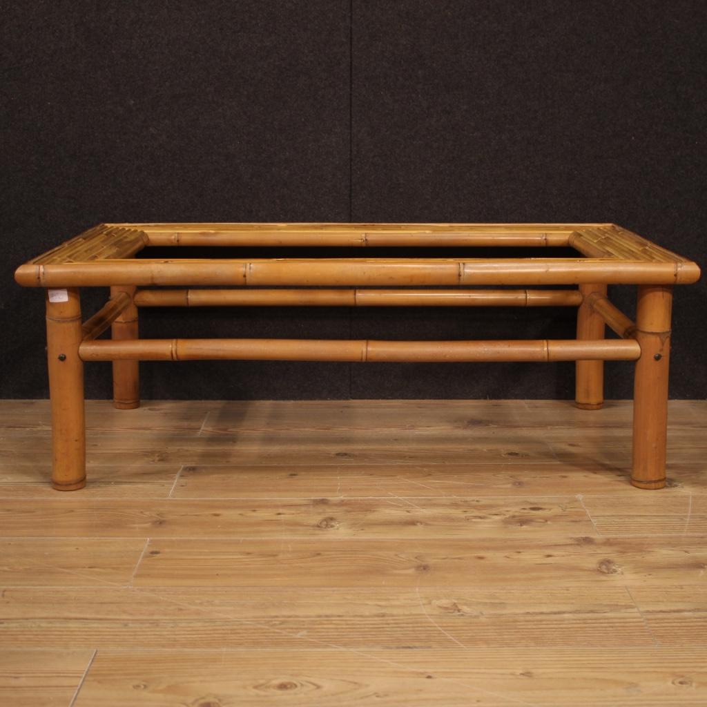 20th Century Bamboo and Exotic Wood Italian Design Coffee Table, 1960 3