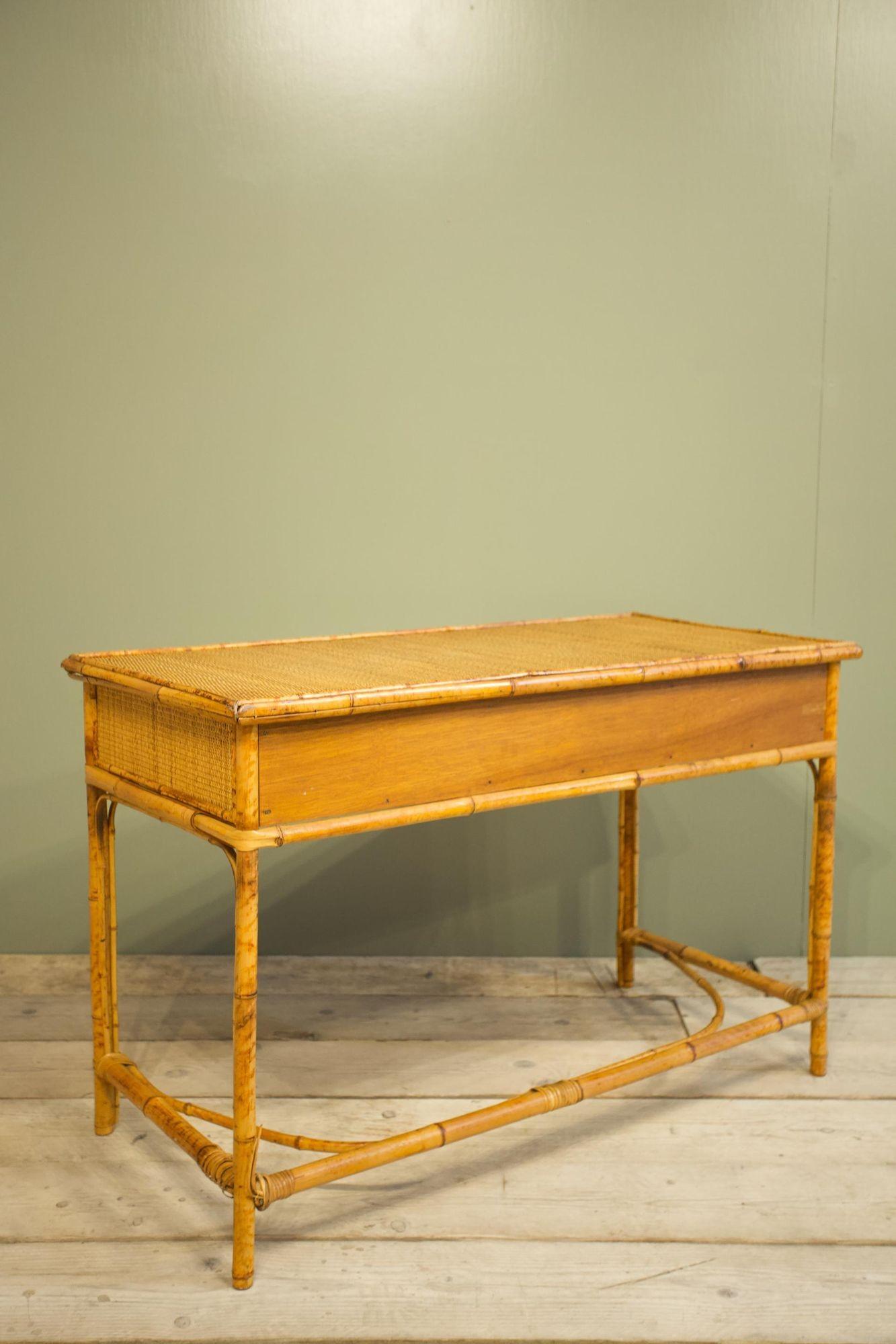 20th Century Bamboo and Rattan Desk with Chair 8