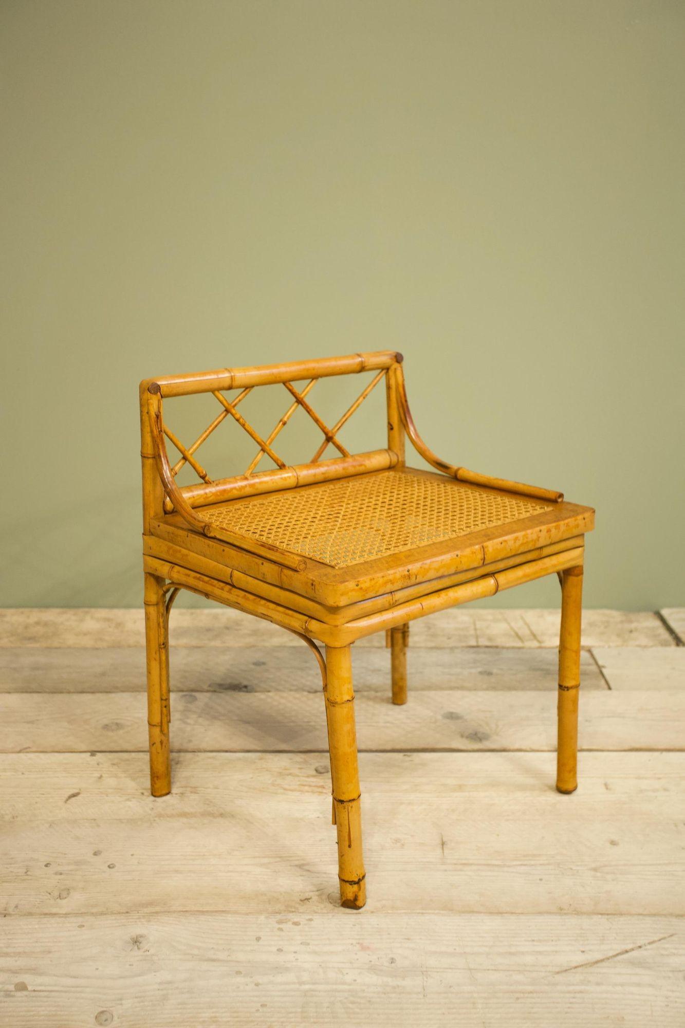 20th Century Bamboo and Rattan Desk with Chair 9