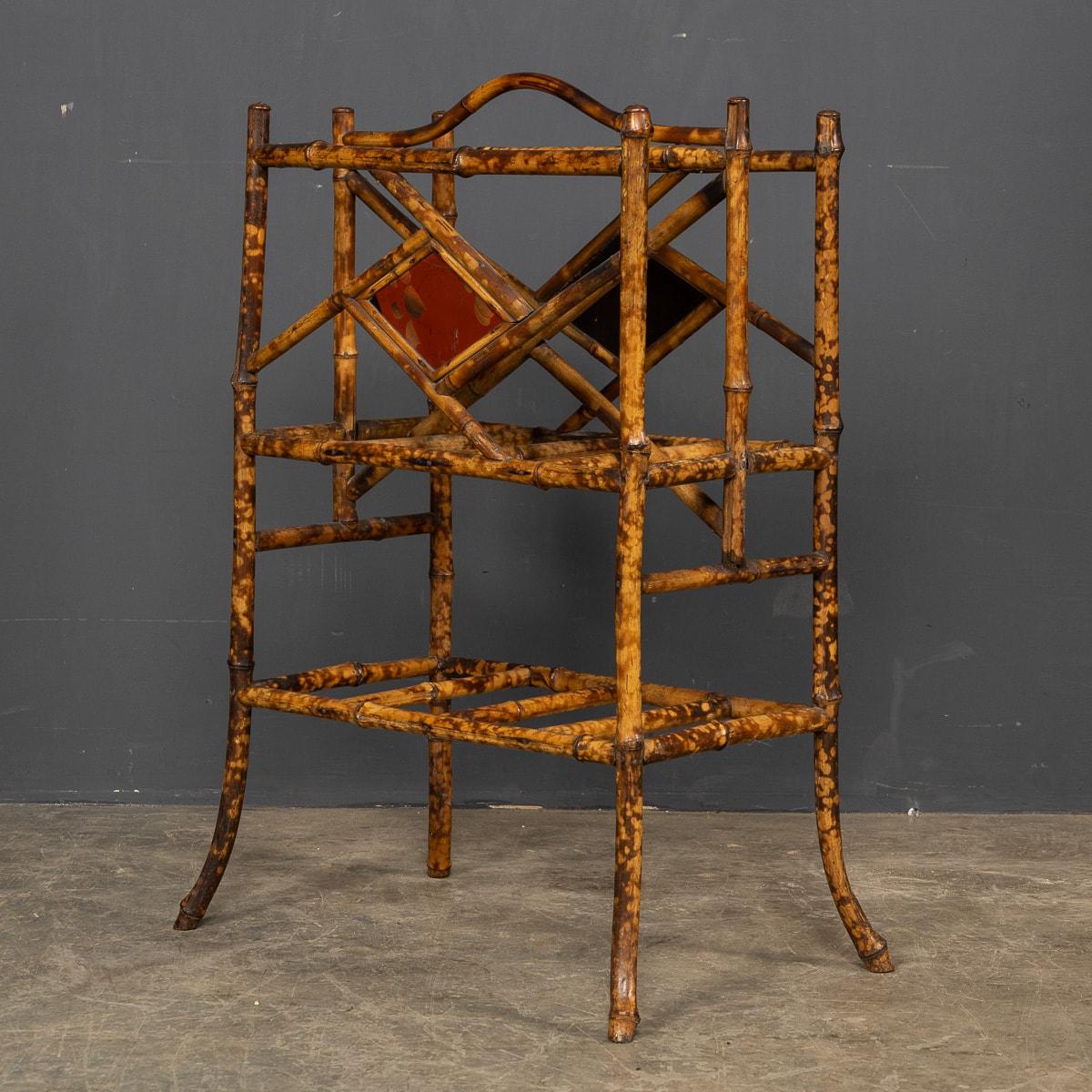 20th Century Bamboo Magazine Rack with a Japanesque Lacquer Finish, circa 1920 In Good Condition For Sale In Royal Tunbridge Wells, Kent