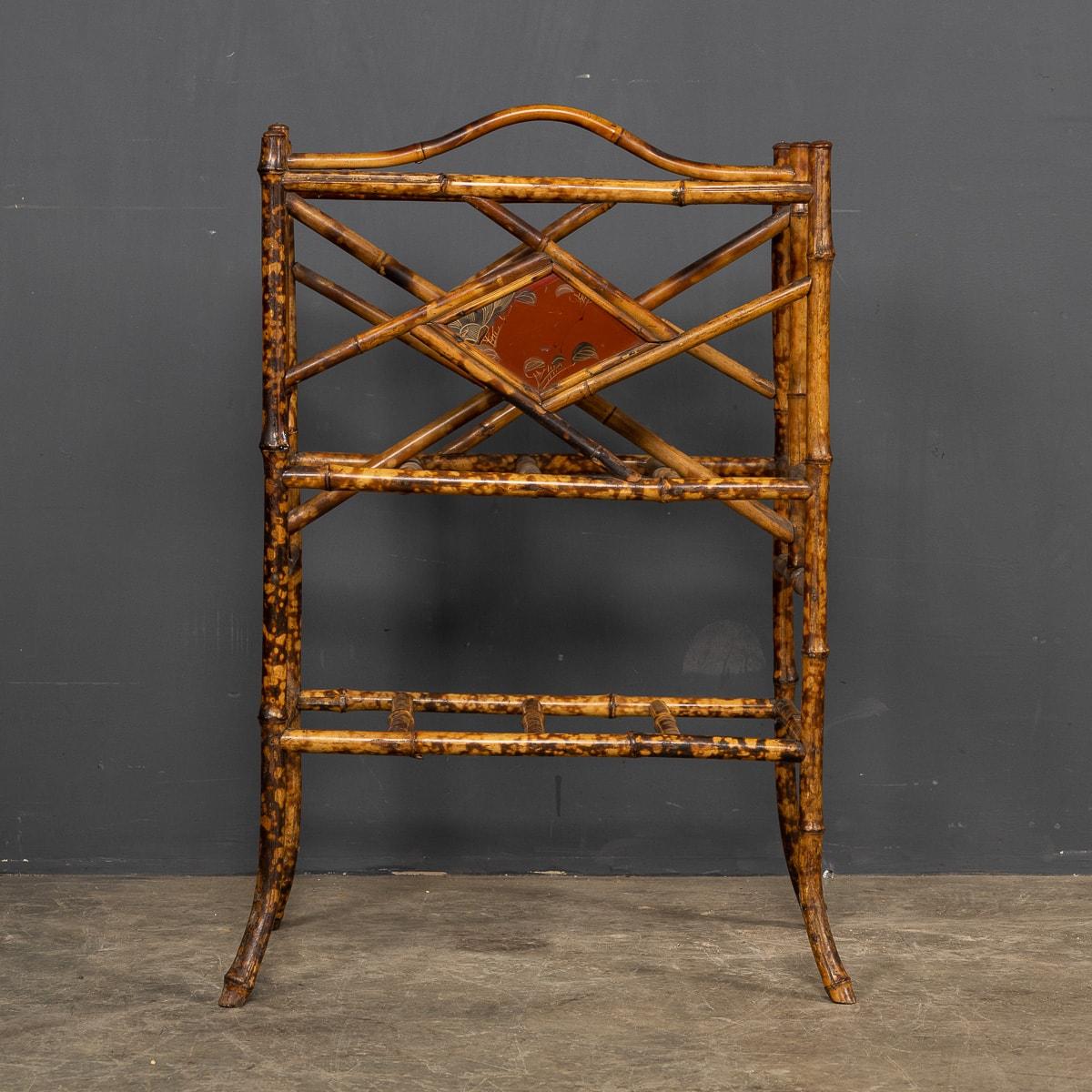 20th Century Bamboo Magazine Rack with a Japanesque Lacquer Finish, circa 1920 For Sale 2