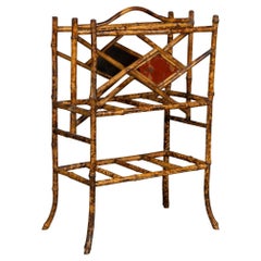 20th Century Bamboo Magazine Rack with a Japanesque Lacquer Finish, circa 1920