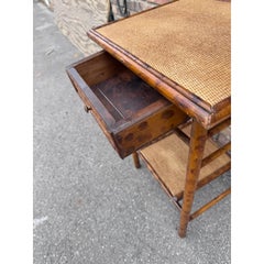 20th Century Bamboo Table With Drawer