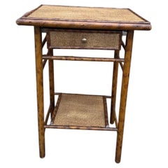 20th Century Bamboo Table With Drawer