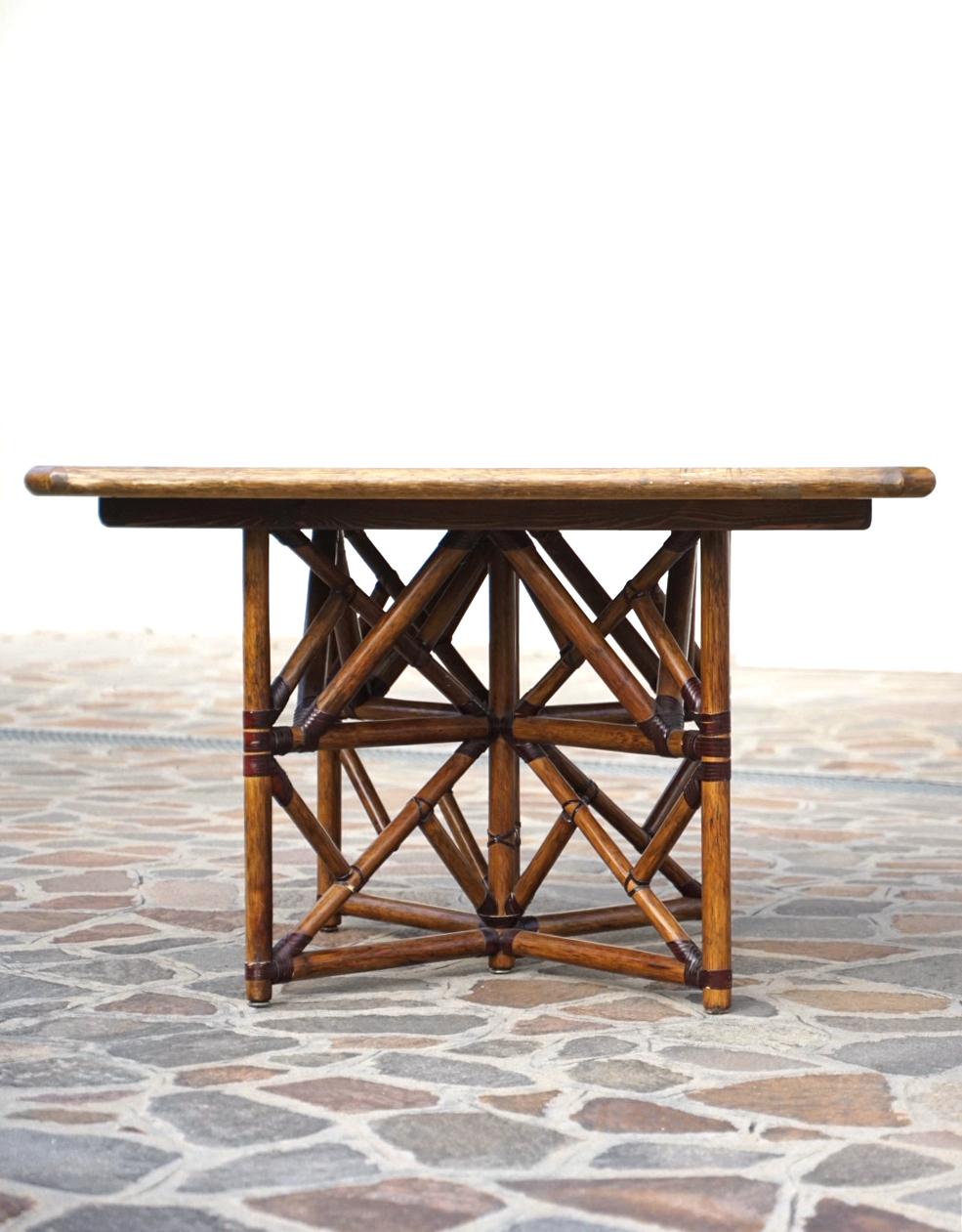 20th Century Bamboo Table with Eight Chairs 4