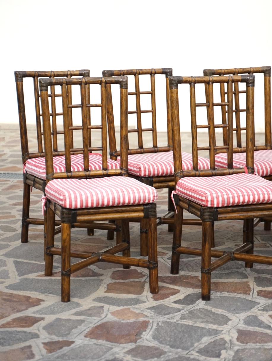 20th Century Bamboo Table with Eight Chairs In Good Condition In Badia Polesine, RO