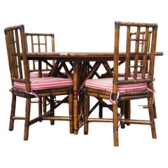 20th Century Bamboo Table with Eight Chairs