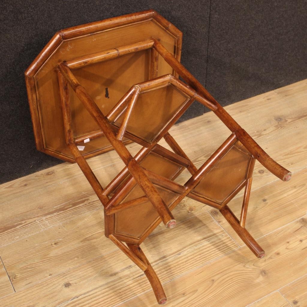 20th Century Bamboo Wood Spanish Design Side Table, 1960 6