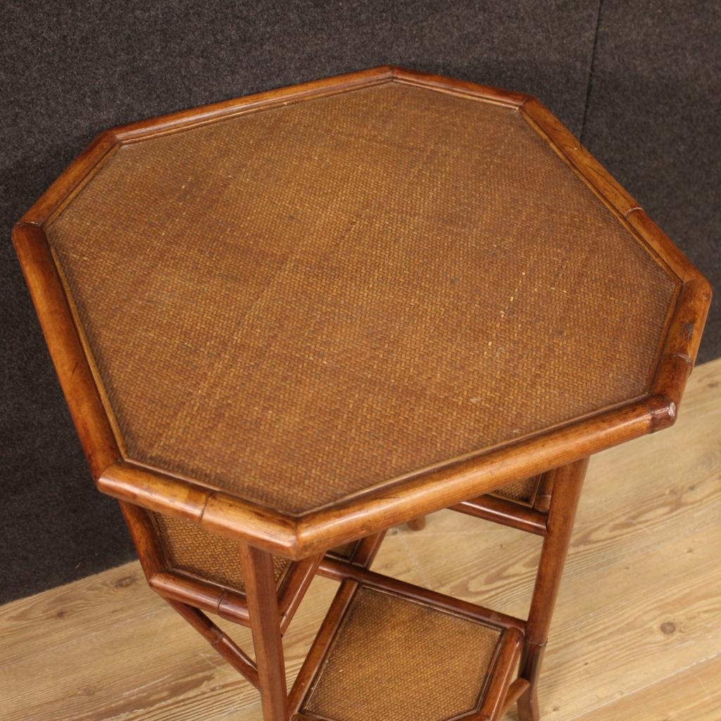 20th Century Bamboo Wood Spanish Design Side Table, 1960 3