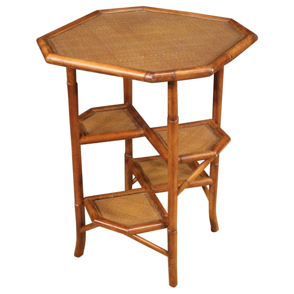 20th Century Bamboo Wood Spanish Design Side Table, 1960