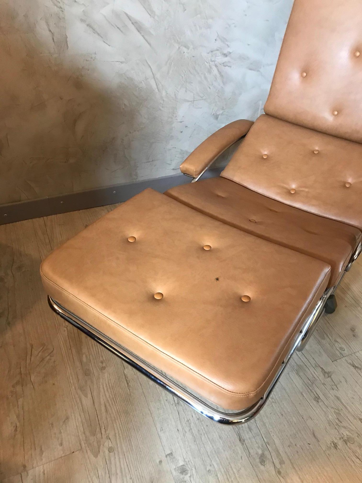 German 20th Century Banmuller Faux Leather Lounge Chair, 1970s