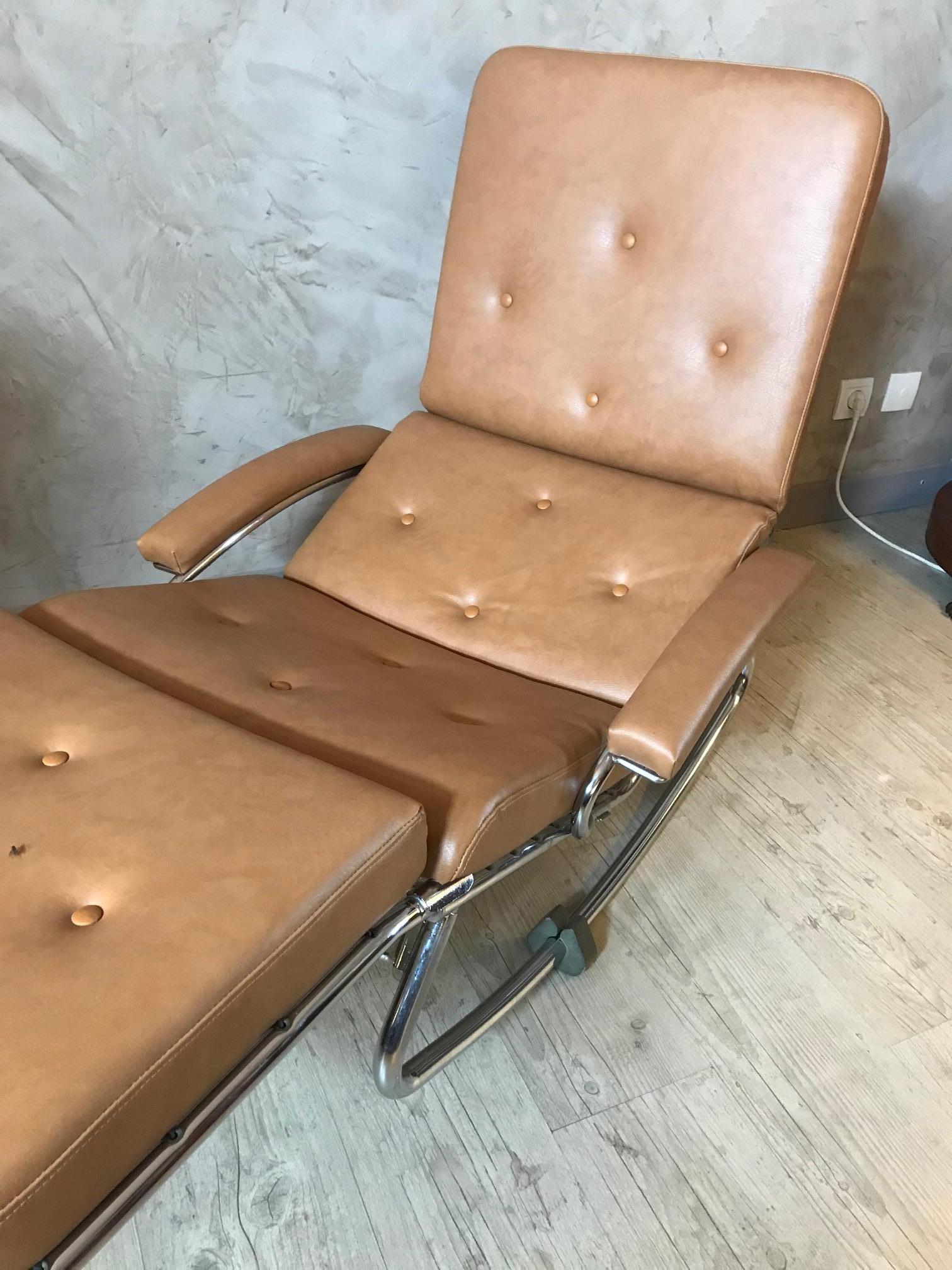20th Century Banmuller Faux Leather Lounge Chair, 1970s In Good Condition In LEGNY, FR