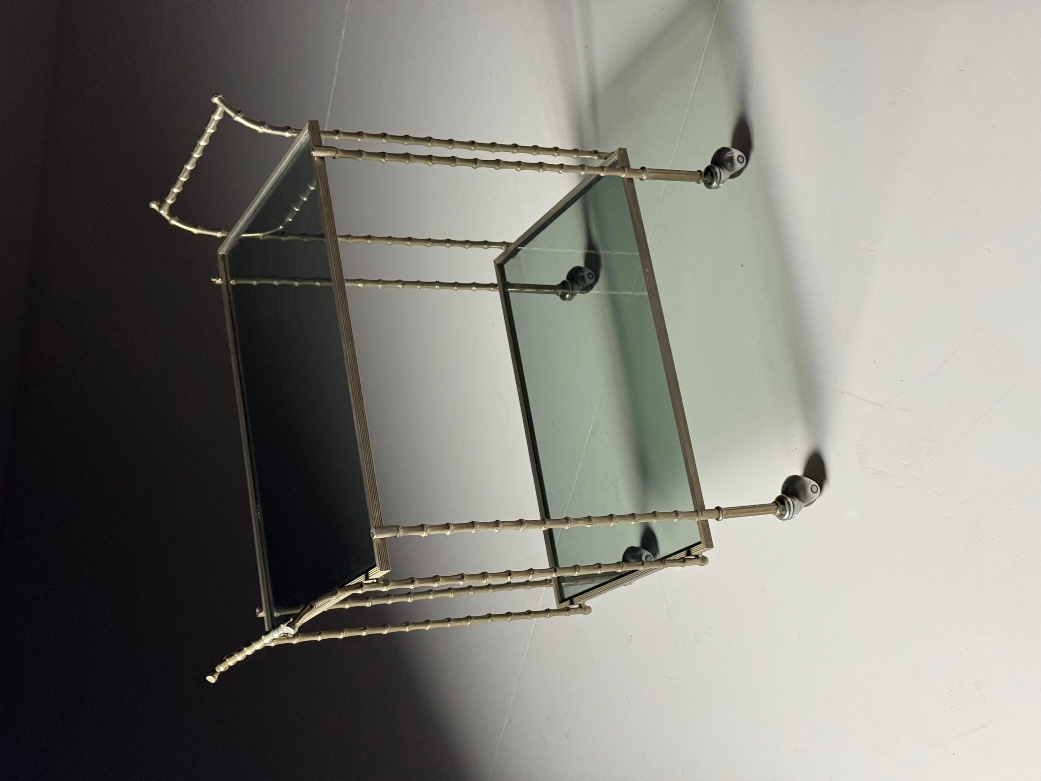 Carrito de bar del siglo XX, imitación de bambú, carrito para servir en venta 5