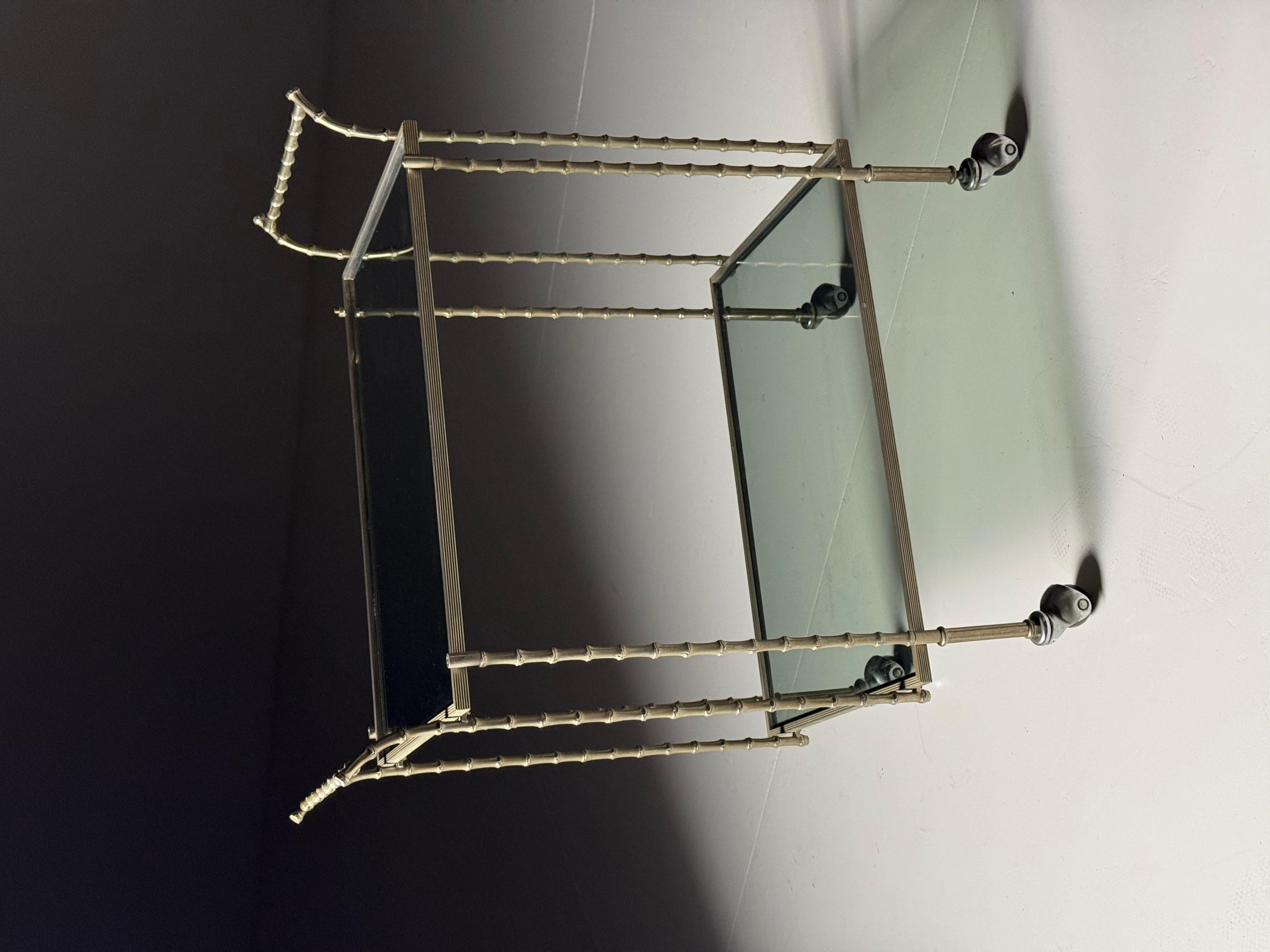 Carrito de bar del siglo XX, imitación de bambú, carrito para servir en venta 6