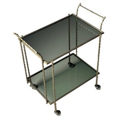 20th century bar cart, faux bamboo, serving trolley