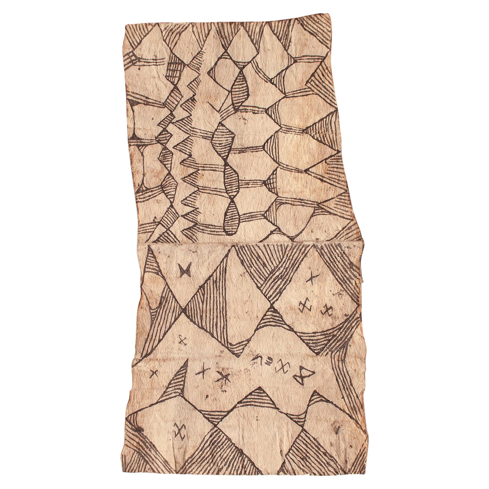 20th Century Bark Cloth Painting, Mbuti 'Efe' People, D.R. Congo