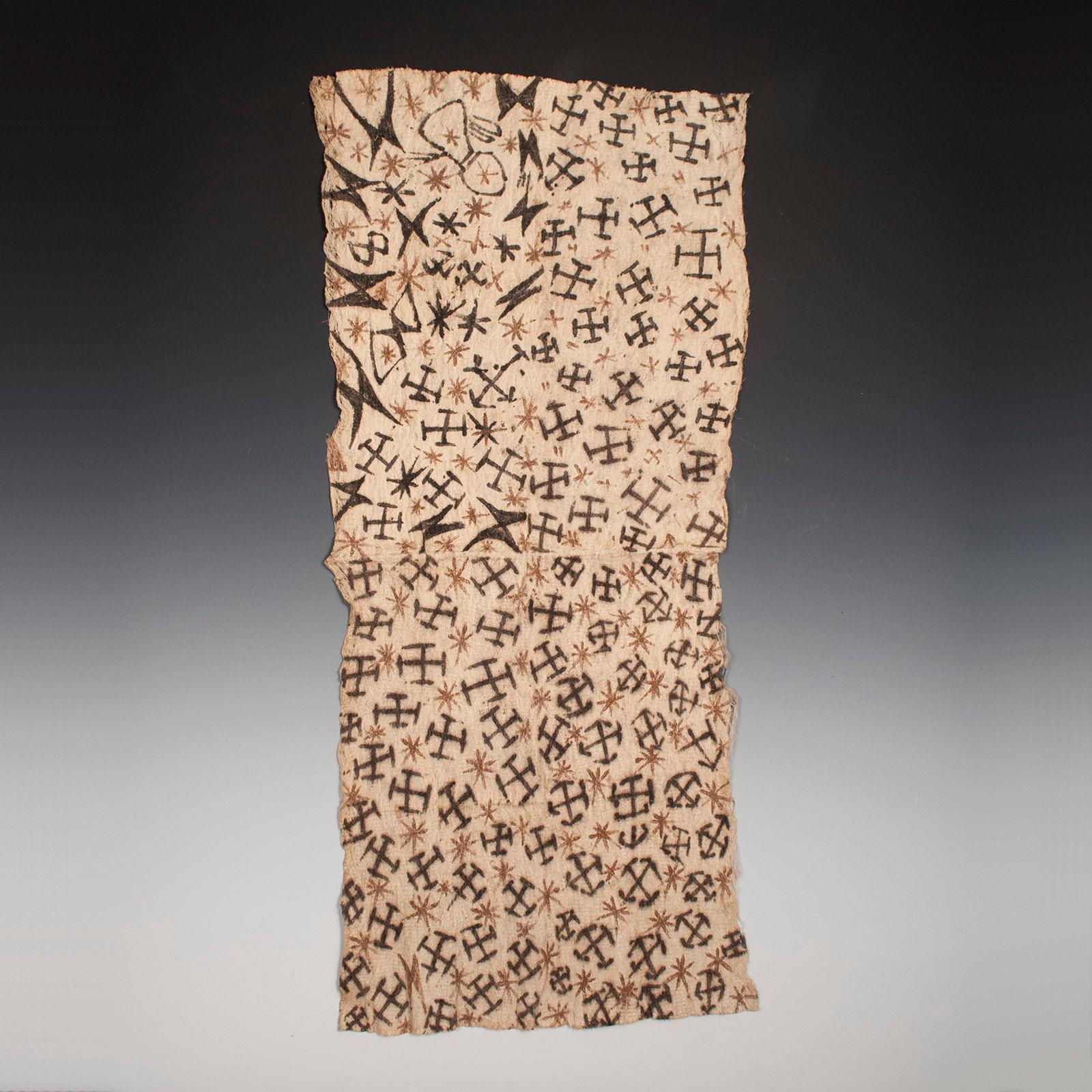 20th Century bark cloth painting, Mbuti people, Ituri Forest, D. R. Congo

A wonderful barkcloth from the Mbuti people in the Ituri forest of northeastern Democratic Republic of the Congo. These were made from the inner bark of trees, pounded and