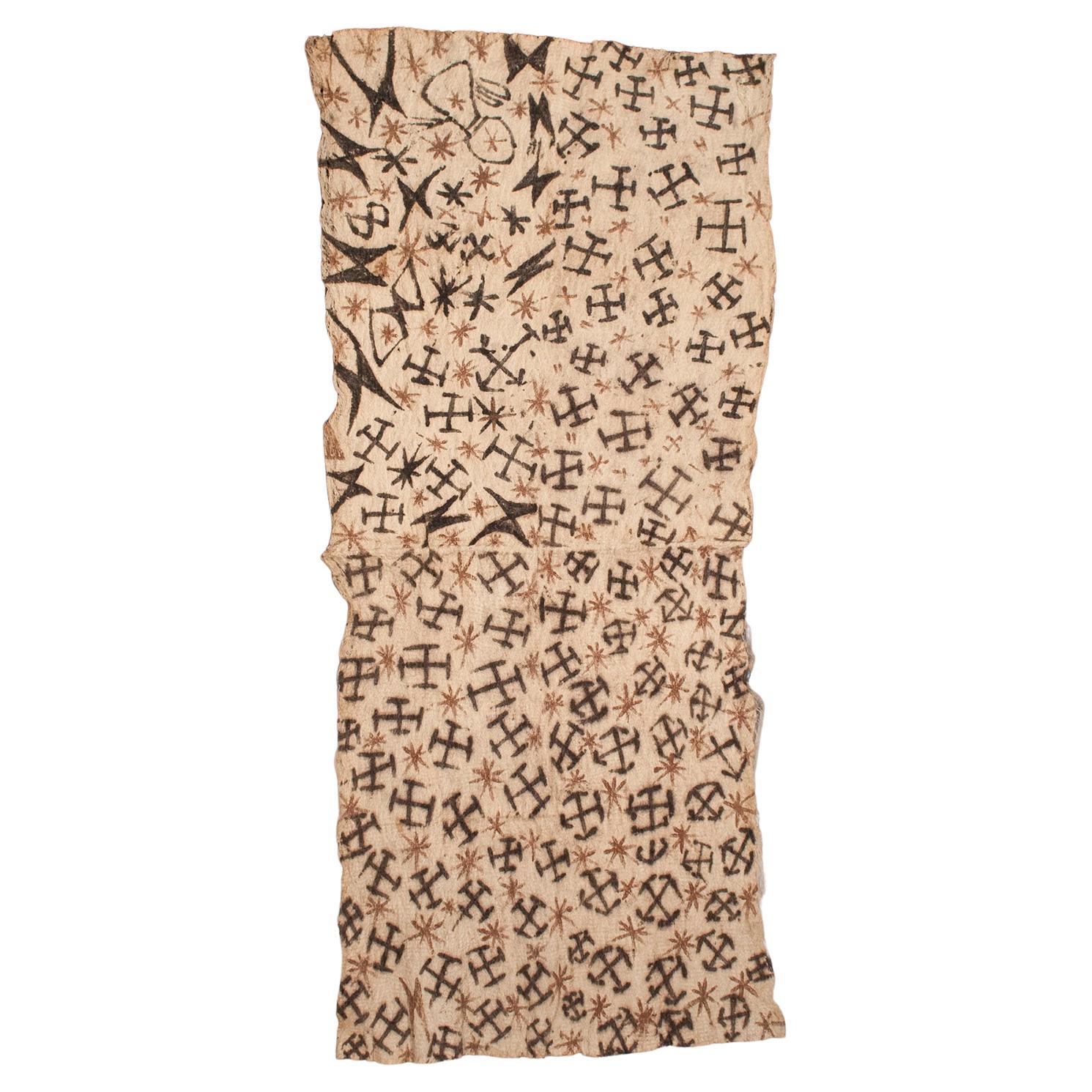 20th Century Bark Cloth Painting, Mbuti People, D.R. Congo