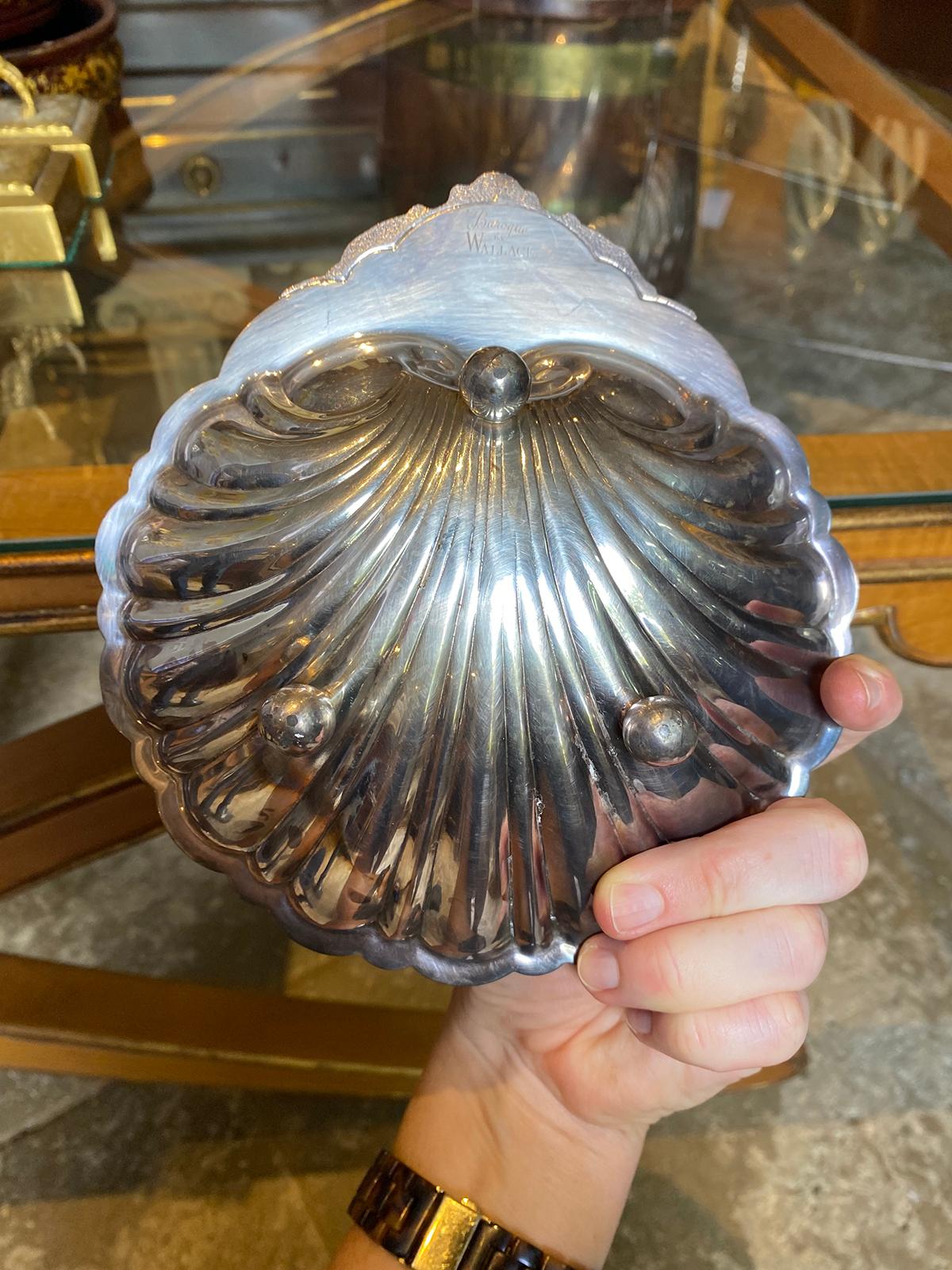20th Century Baroque by Wallace Silver Shell Dish For Sale 2