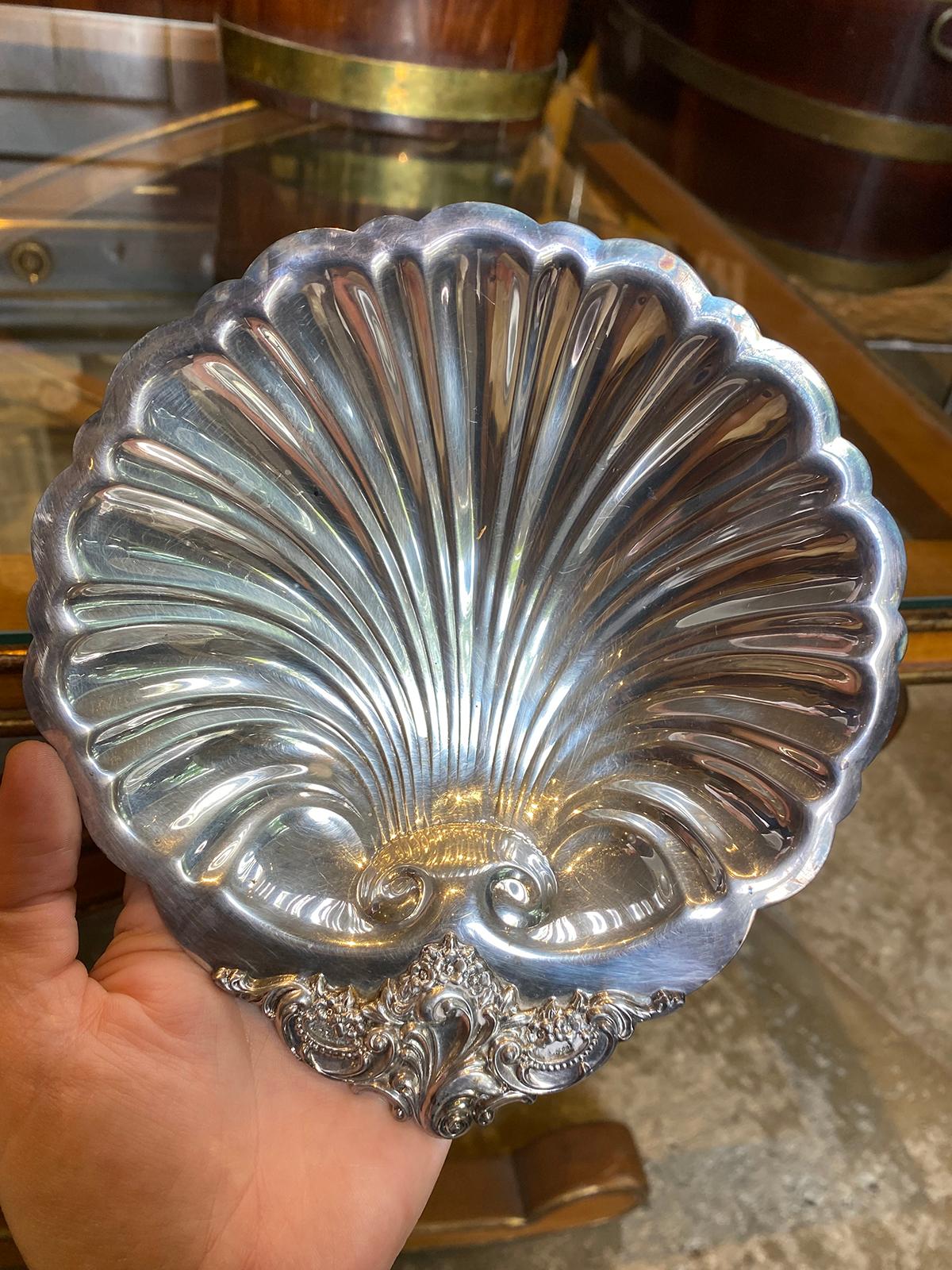 20th Century Baroque by Wallace Silver Shell Dish For Sale 3