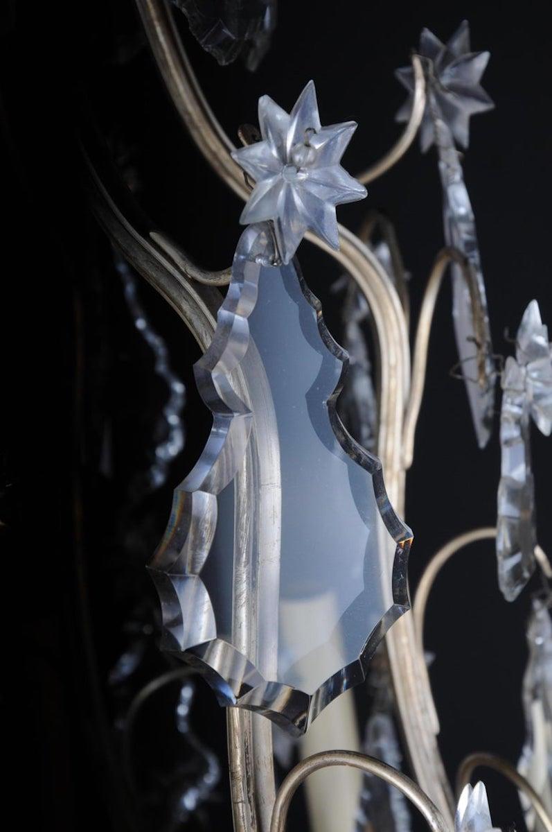 Lampadario barocco in cristallo del XX secolo, argento, circa 1920 in vendita 7