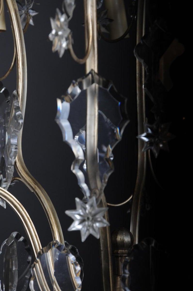 Lampadario barocco in cristallo del XX secolo, argento, circa 1920 In condizioni buone in vendita a Berlin, DE