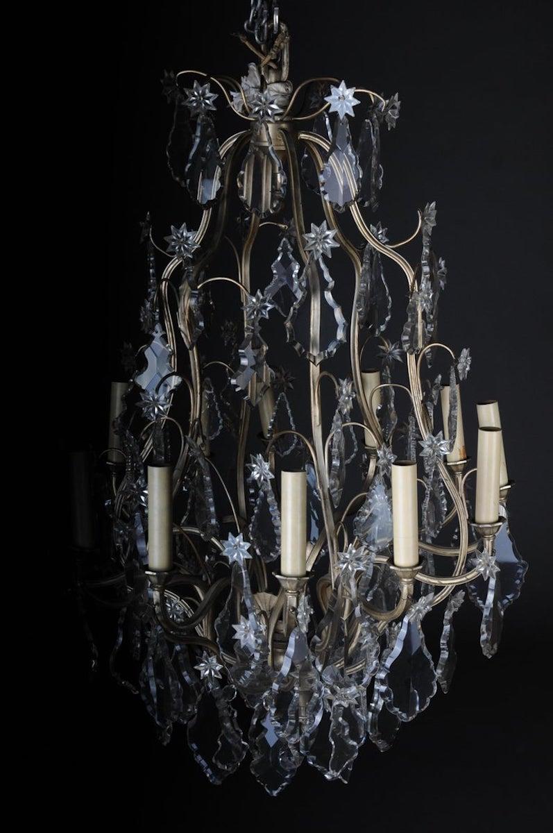 Lampadario barocco in cristallo del XX secolo, argento, circa 1920 in vendita 1