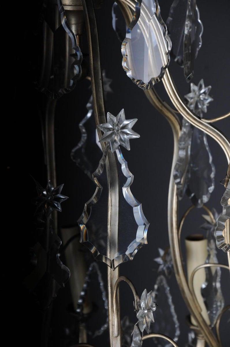 Lampadario barocco in cristallo del XX secolo, argento, circa 1920 in vendita 2