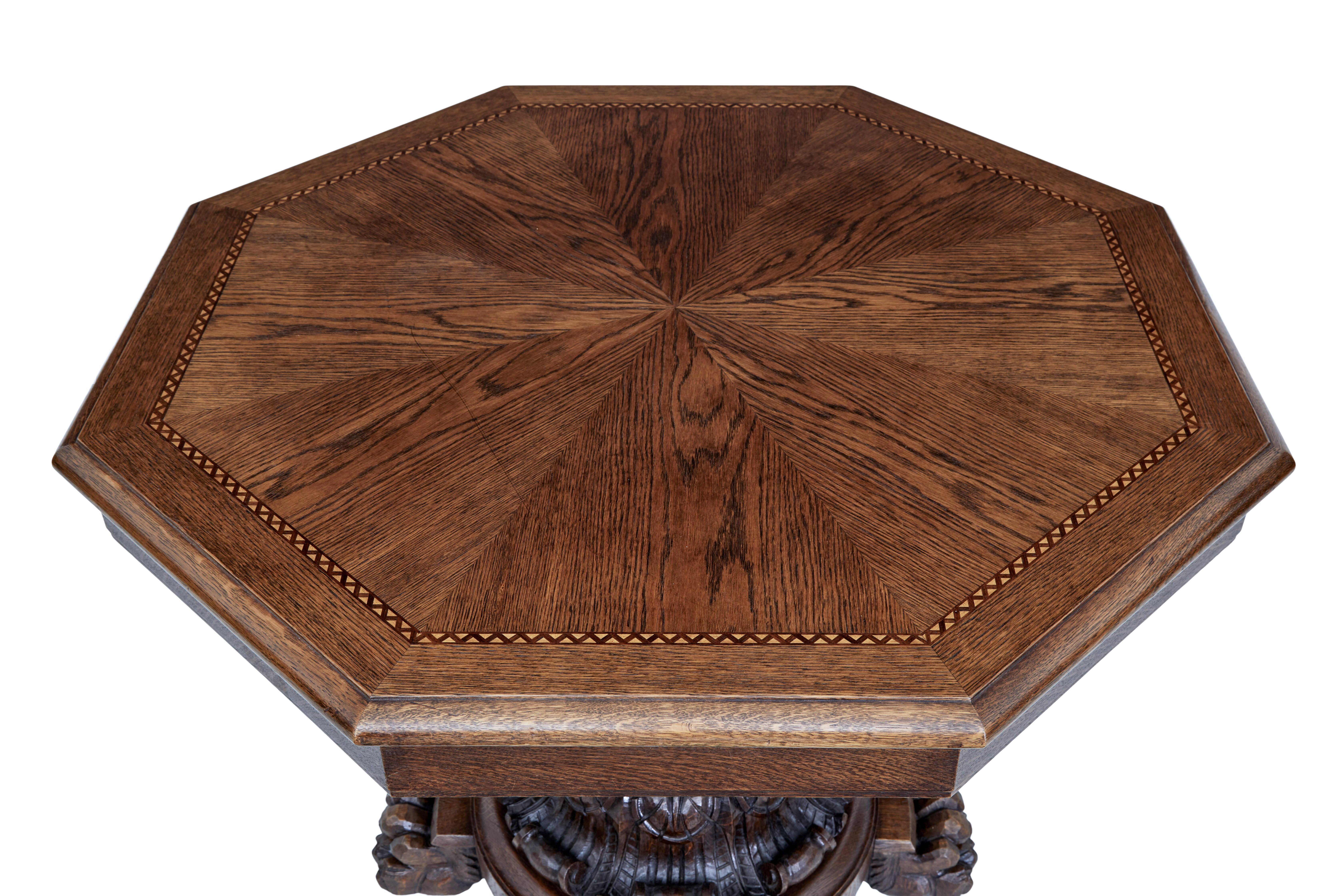 Baroque Revival 20th Century Baroque Influenced Oak Center Table