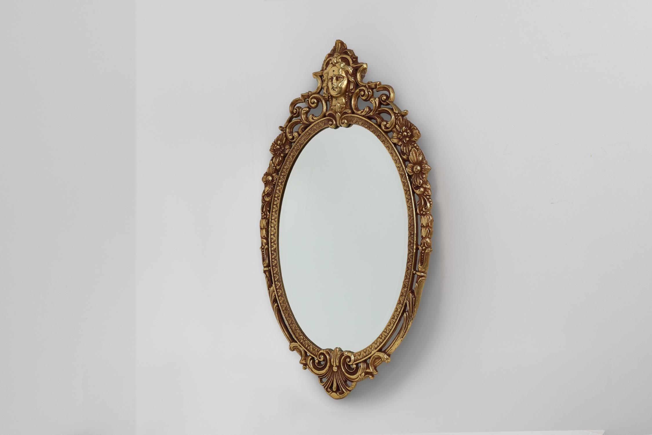 20e siècle Miroir baroque en métal de style Louis XV, France Bon état - En vente à Meulebeke, BE