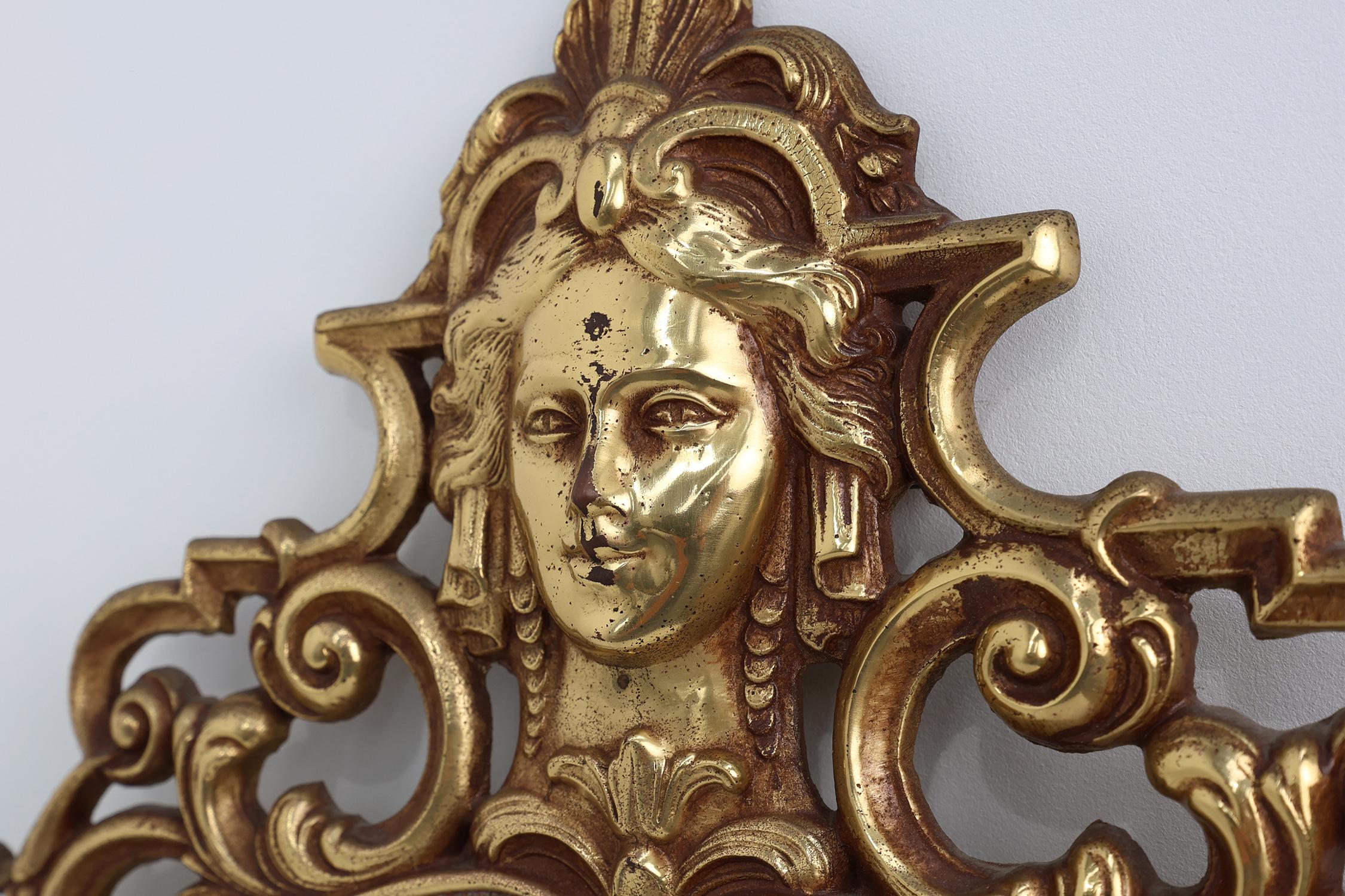 Métal 20e siècle Miroir baroque en métal de style Louis XV, France en vente