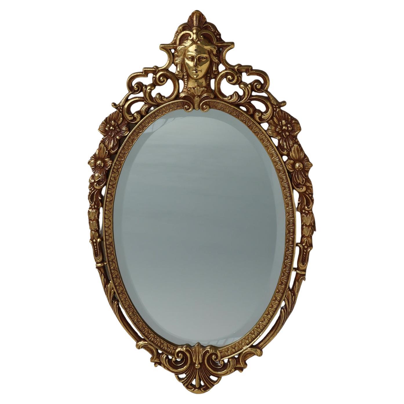 20e siècle Miroir baroque en métal de style Louis XV, France