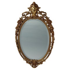 20e siècle Miroir baroque en métal de style Louis XV, France