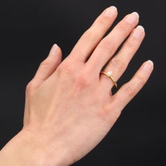20th Century Baroque Pearl 18 Karat Yellow Gold Solitaire Ring