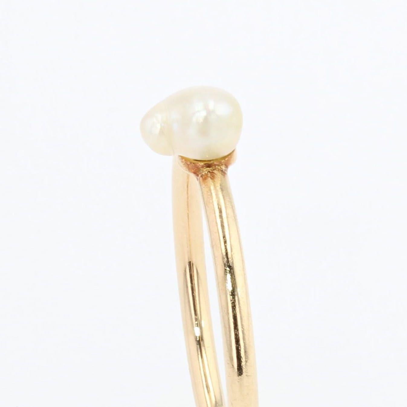 20th Century Baroque Pearl 18 Karat Yellow Gold Solitaire Ring 3