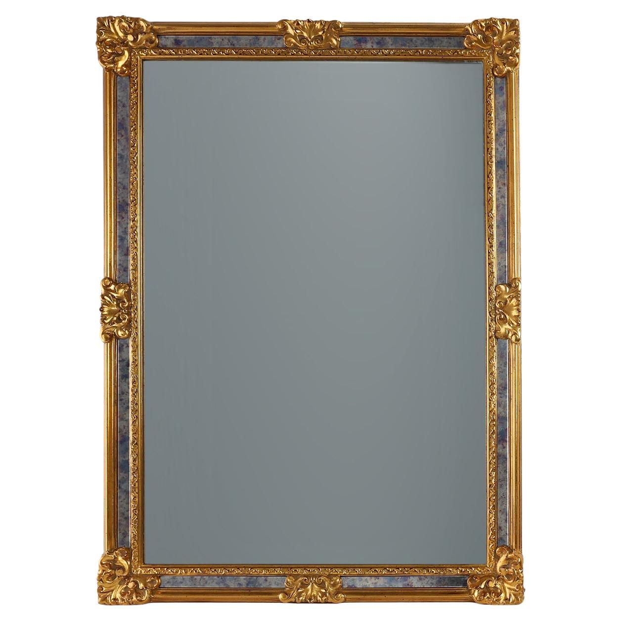 20e siècle Miroir néo-baroque en résine dorée de Deknudt, Belgique