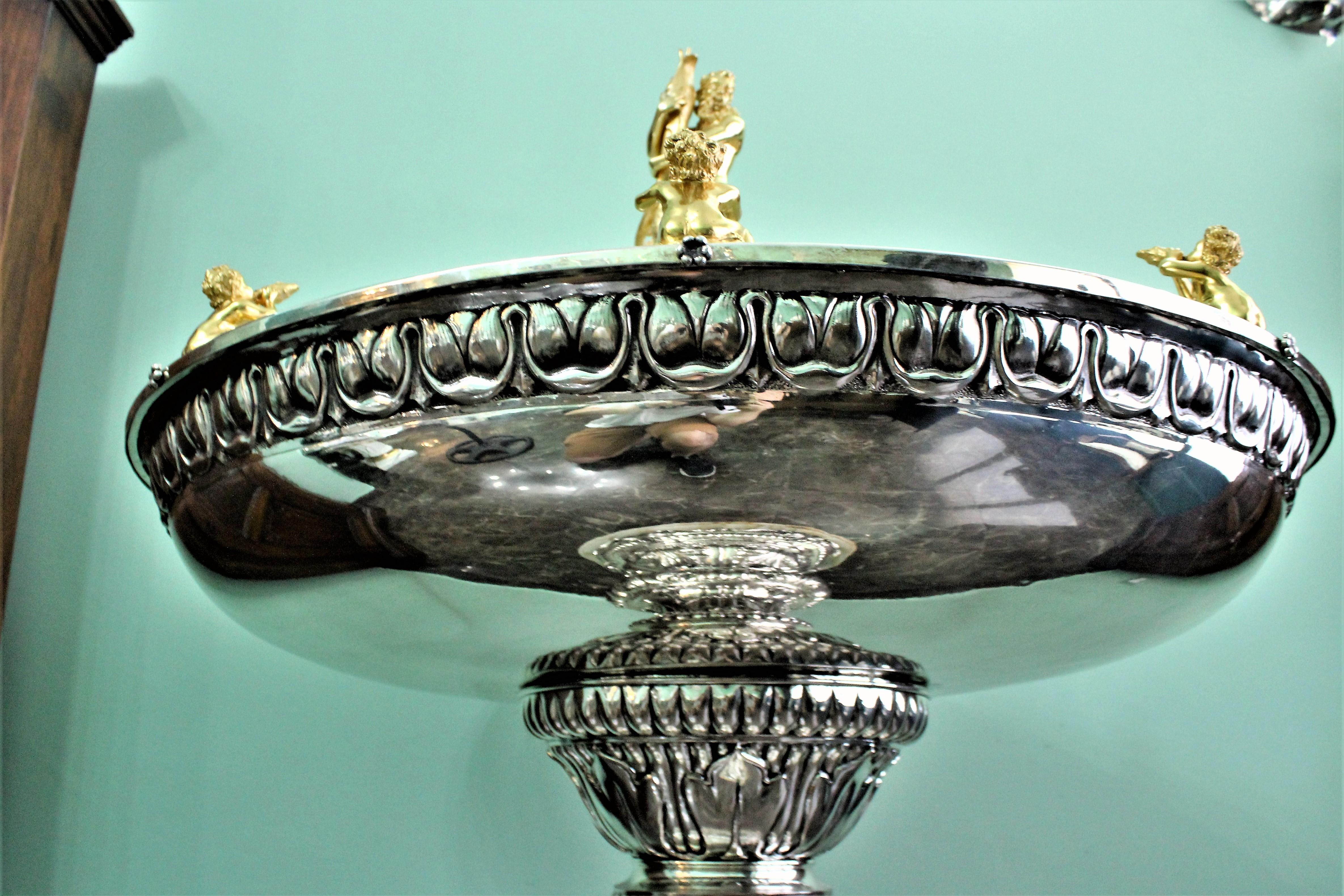 20th Century Baroque Silver Fountain Milan Italy 1950s For Sale 6