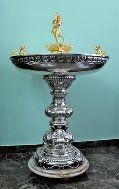 20th Century Baroque Silver Fountain Milan Italy 1950s