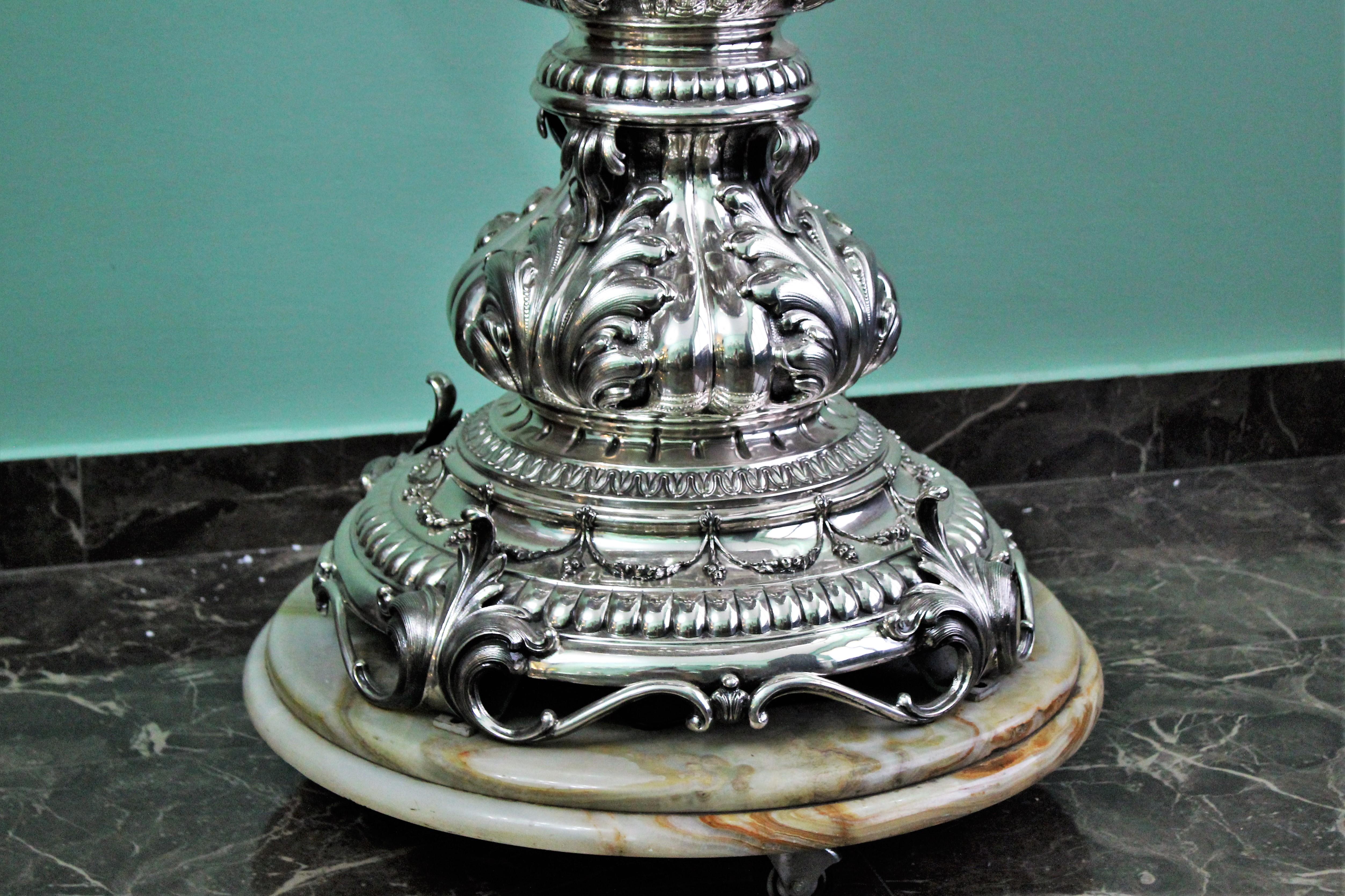 20th Century Baroque Silver Fountain Milan Italy 1950s In Good Condition For Sale In Firenze, FI