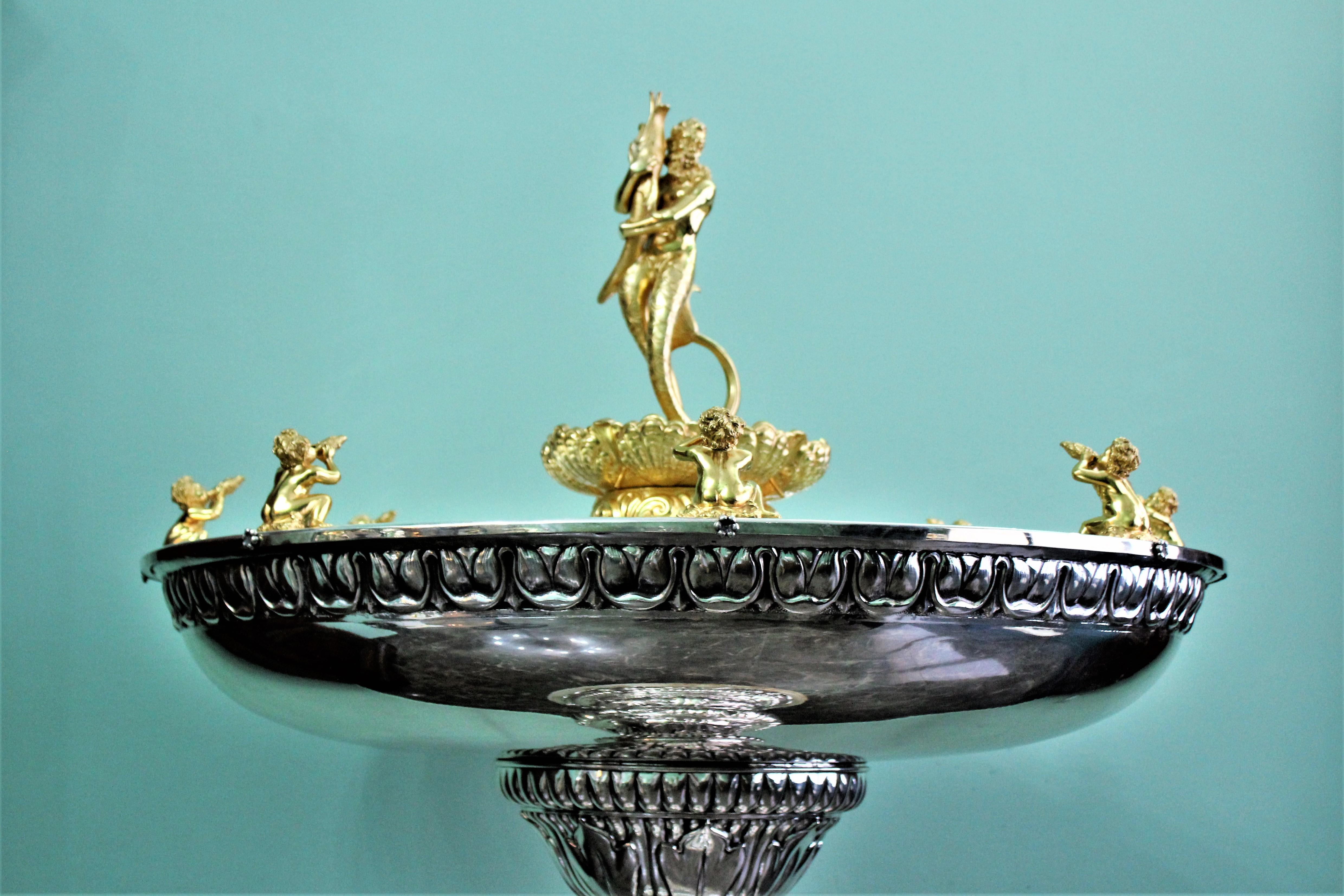Mid-20th Century 20th Century Baroque Silver Fountain Milan Italy 1950s For Sale